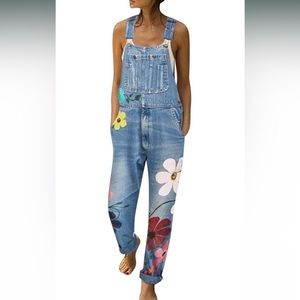 Flower Overalls Jumper Denim